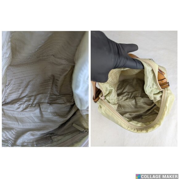 Authentic PRADA Tessuto Nylon Shoulder Bag Light Beige Cream Made in Italy - Picture 3 of 12